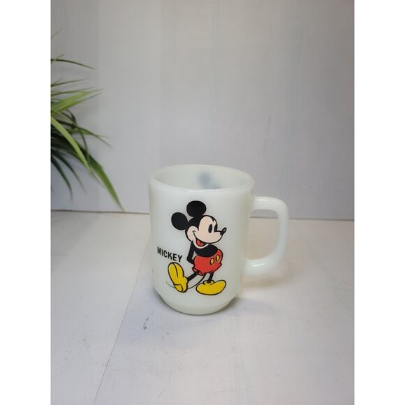 Vintage Mickey Mouse Pepsi Mug, Disney Anchor Hocking Milk Glass 80s - Picture 2 of 5